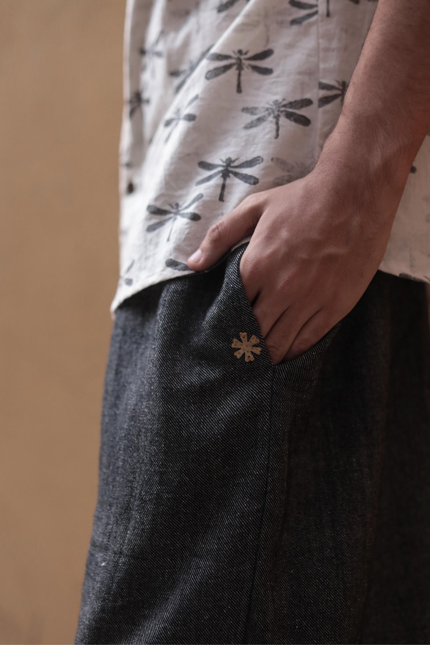 drawstring pants / charcoal