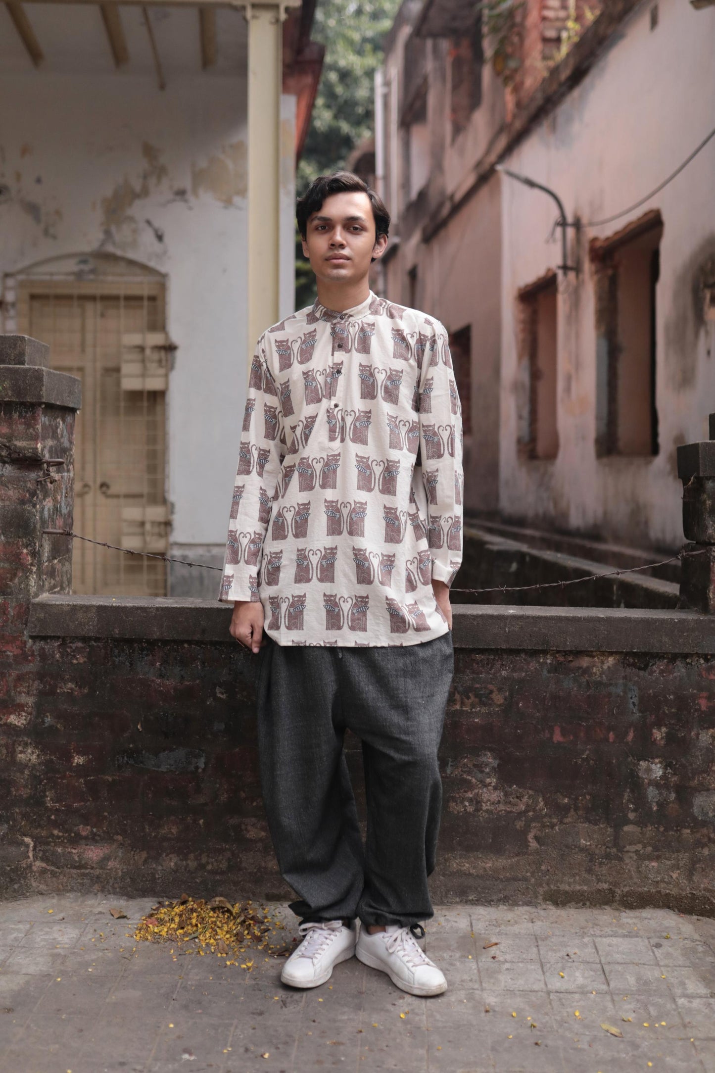 cat fish short kurta / full sleeve