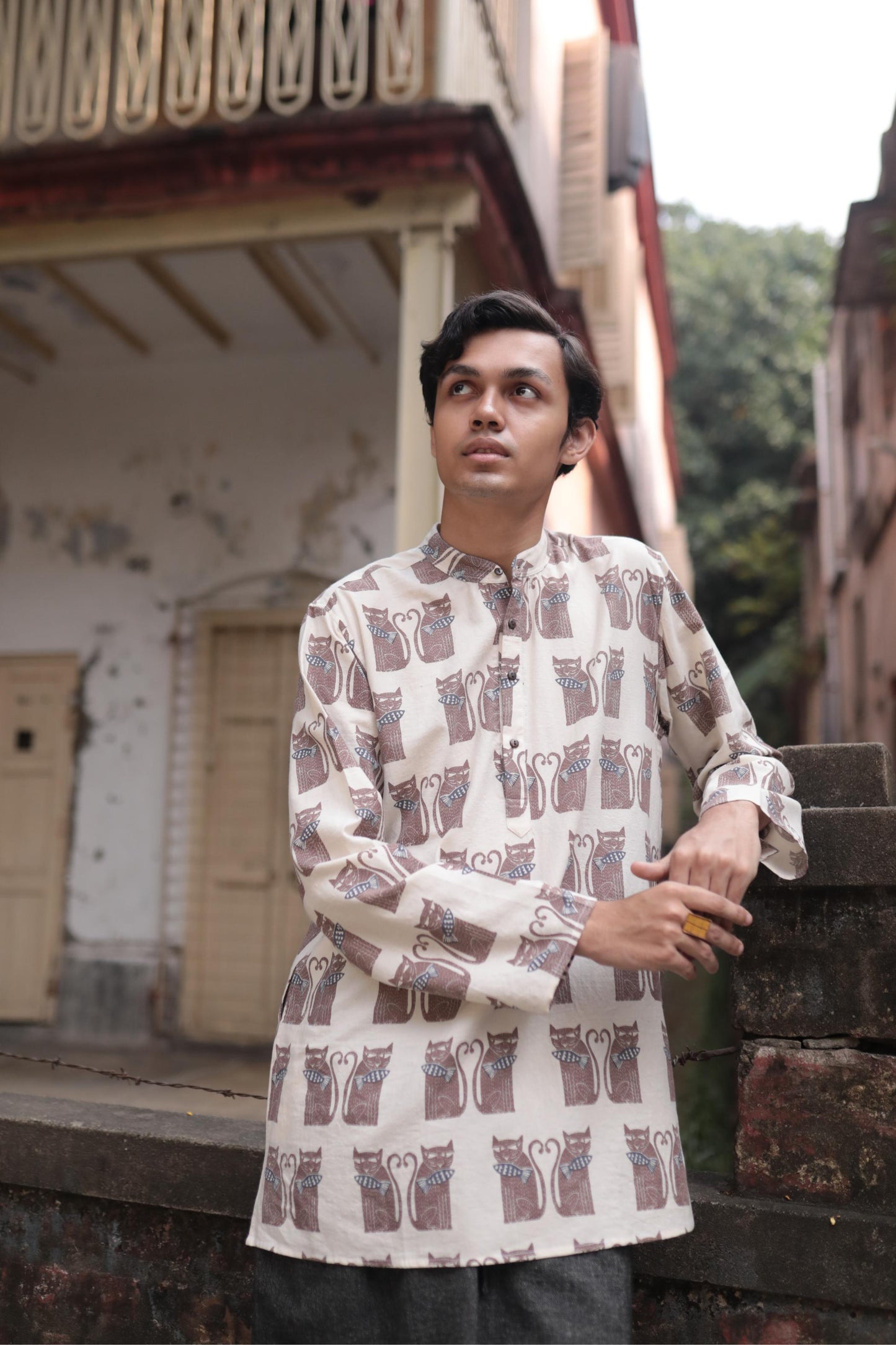 cat fish short kurta / full sleeve