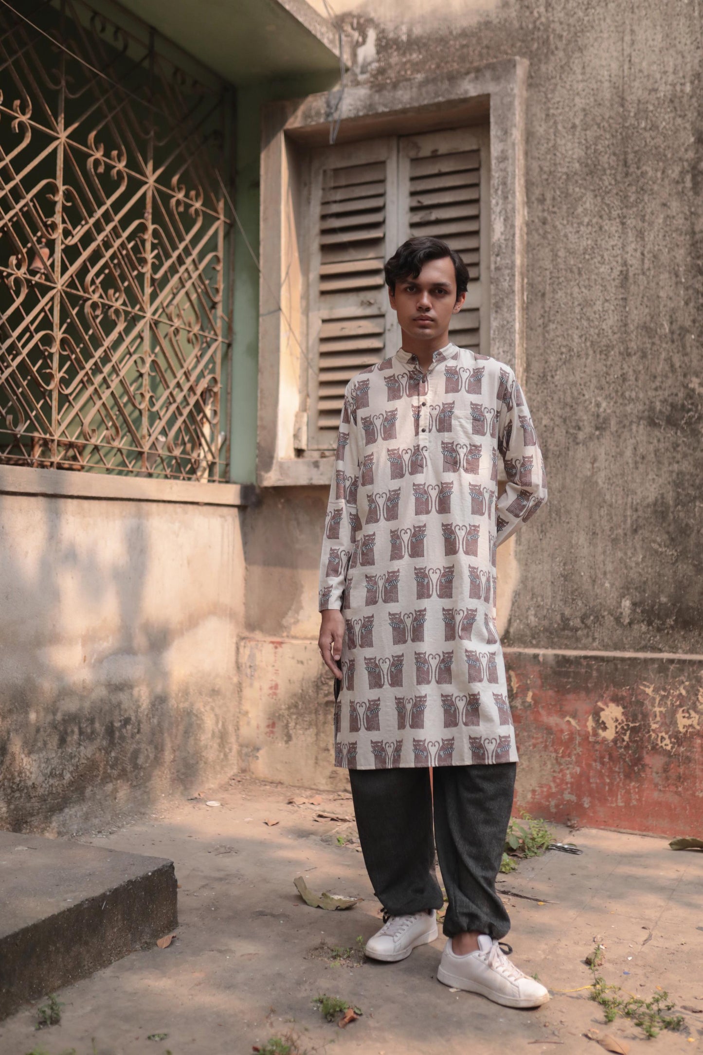 cat fish long kurta / full sleeve