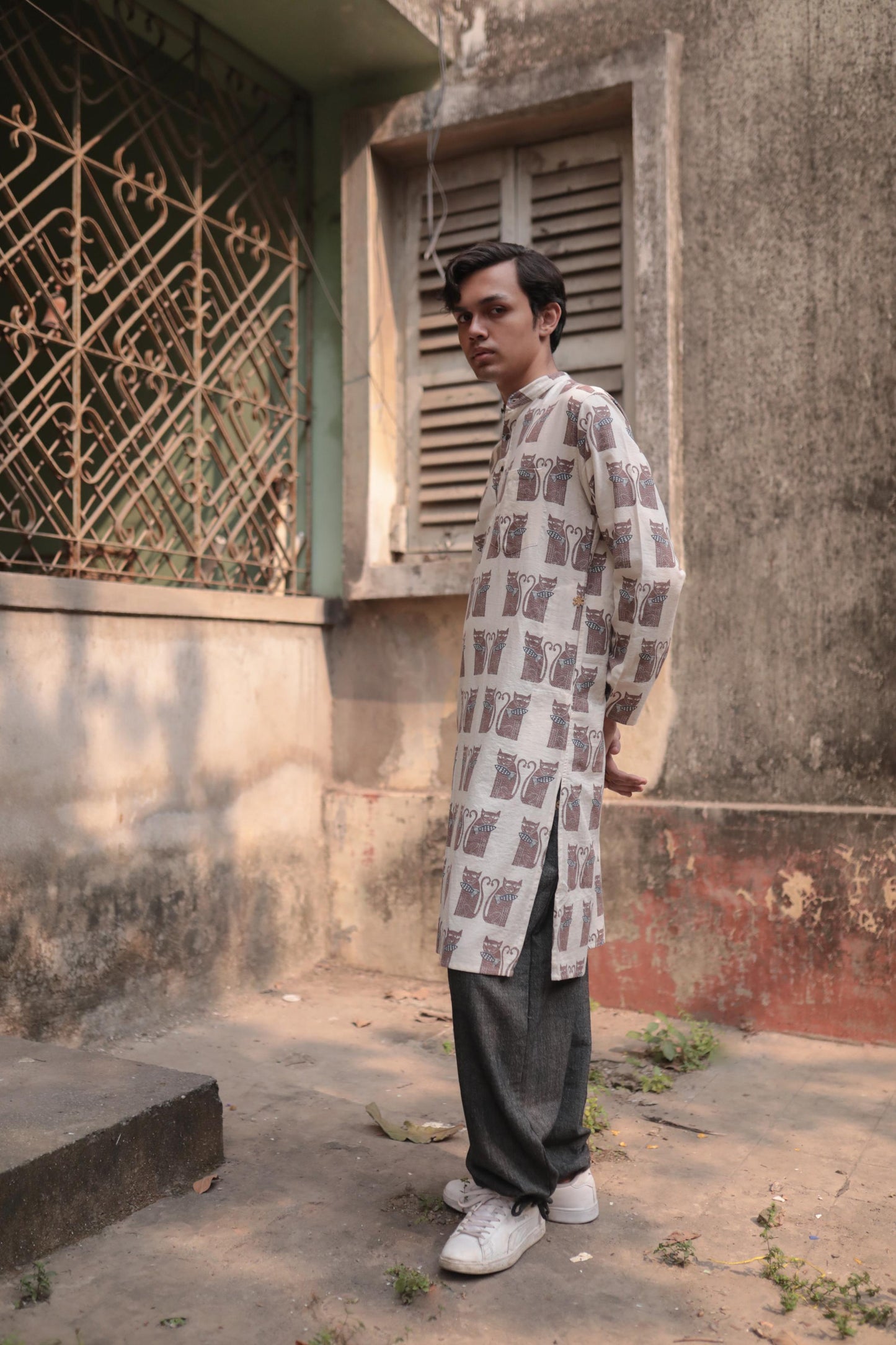 cat fish long kurta / full sleeve