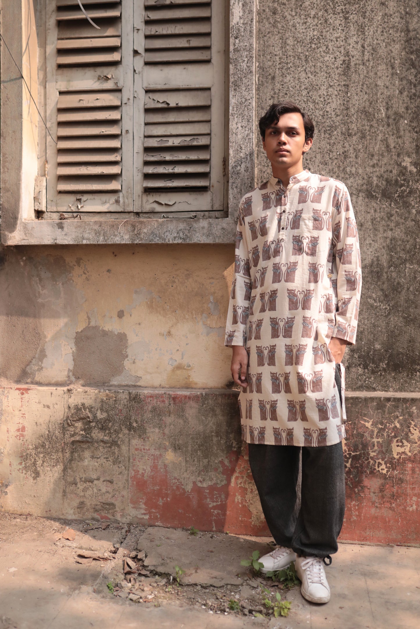 cat fish long kurta / full sleeve