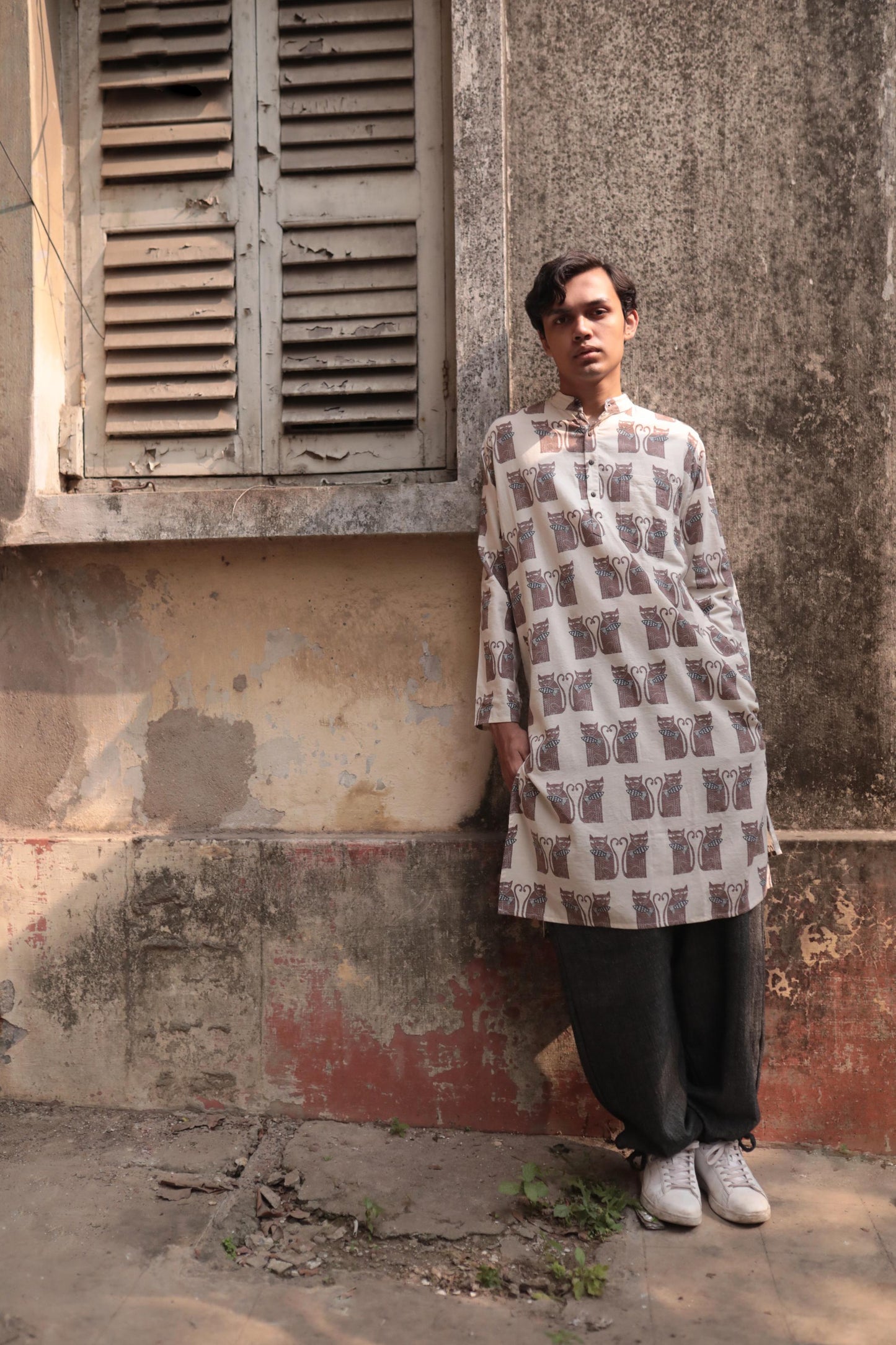 cat fish long kurta / full sleeve