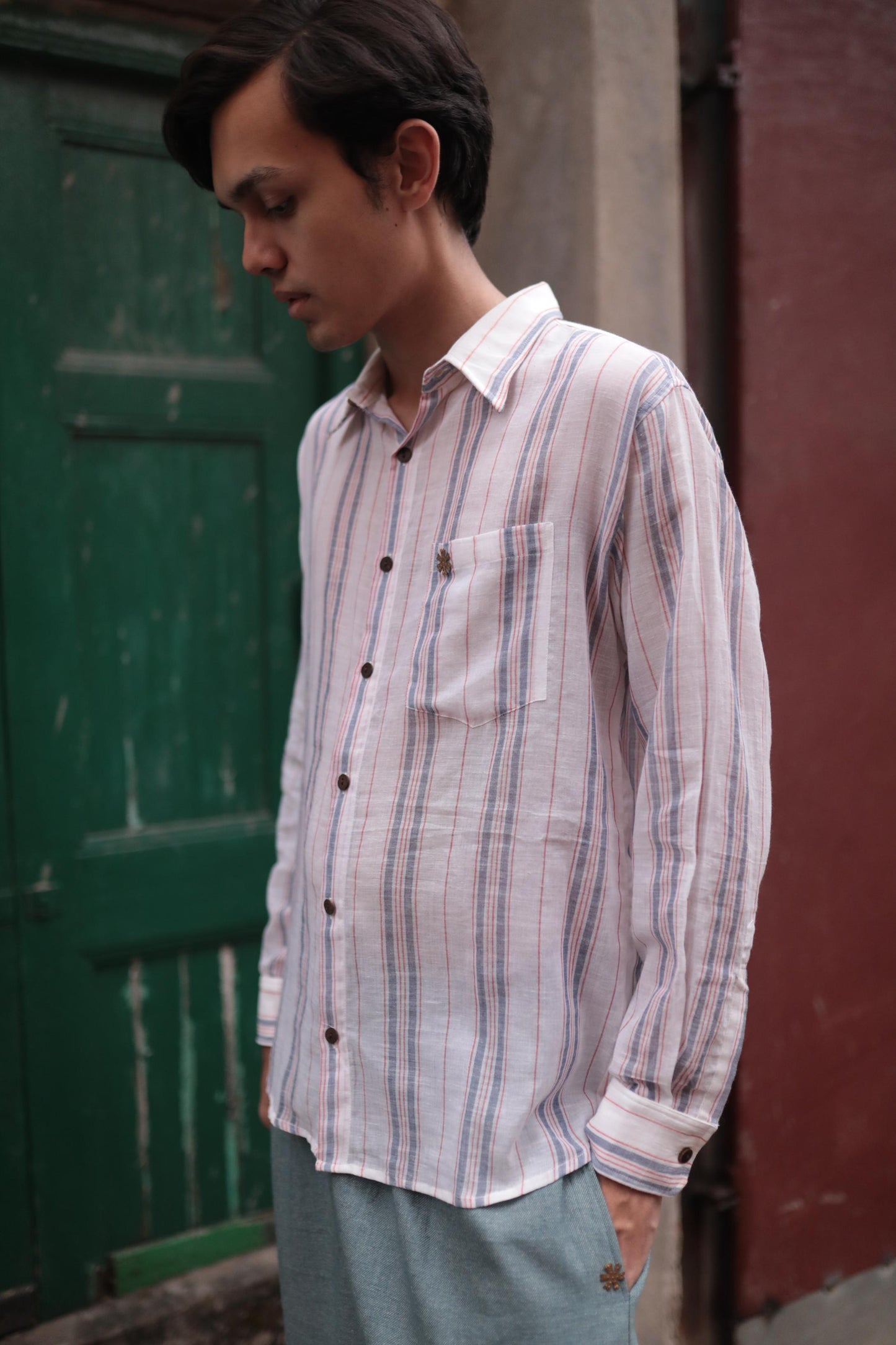 stripes cotton shirt - full sleeve