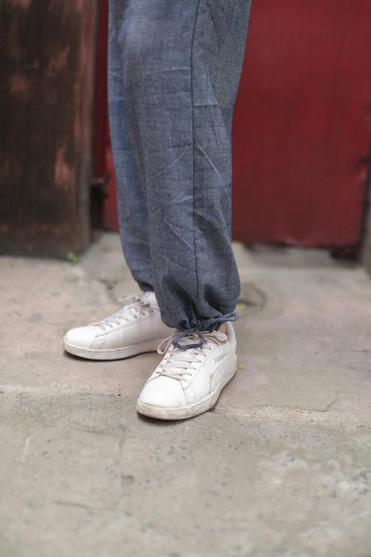 drawstring pants /denim blue
