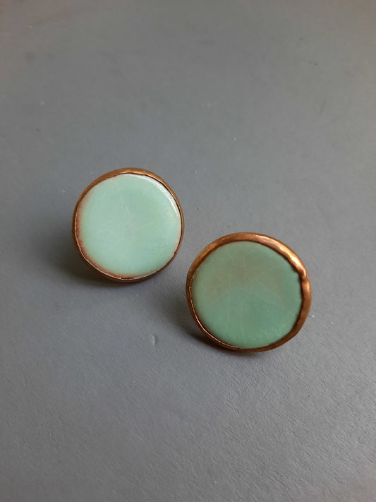 copper cera stud earrings