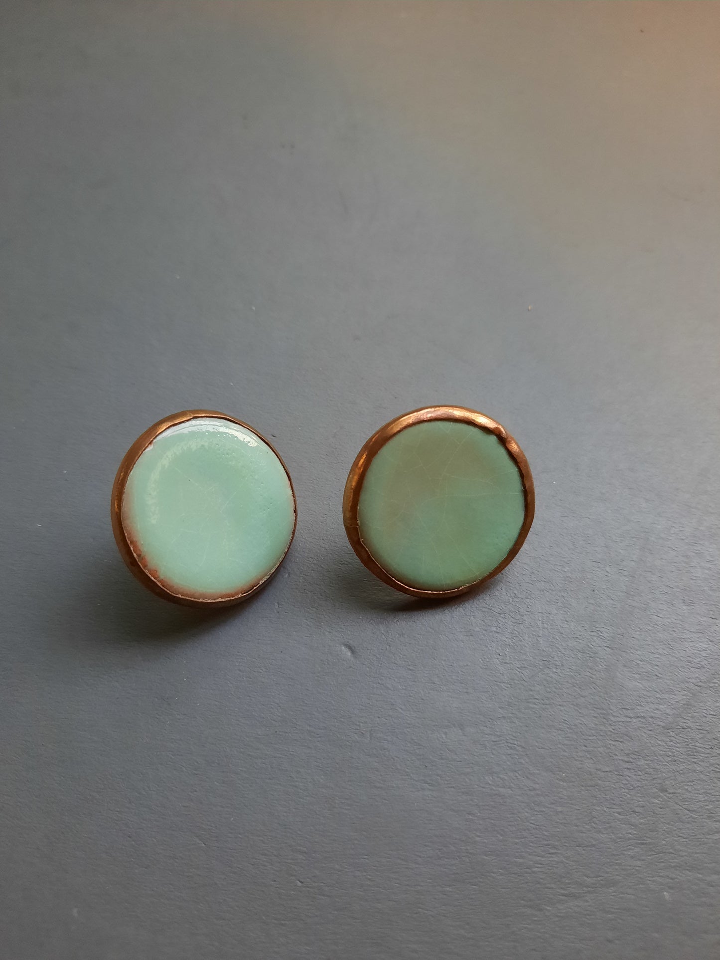 copper cera stud earrings