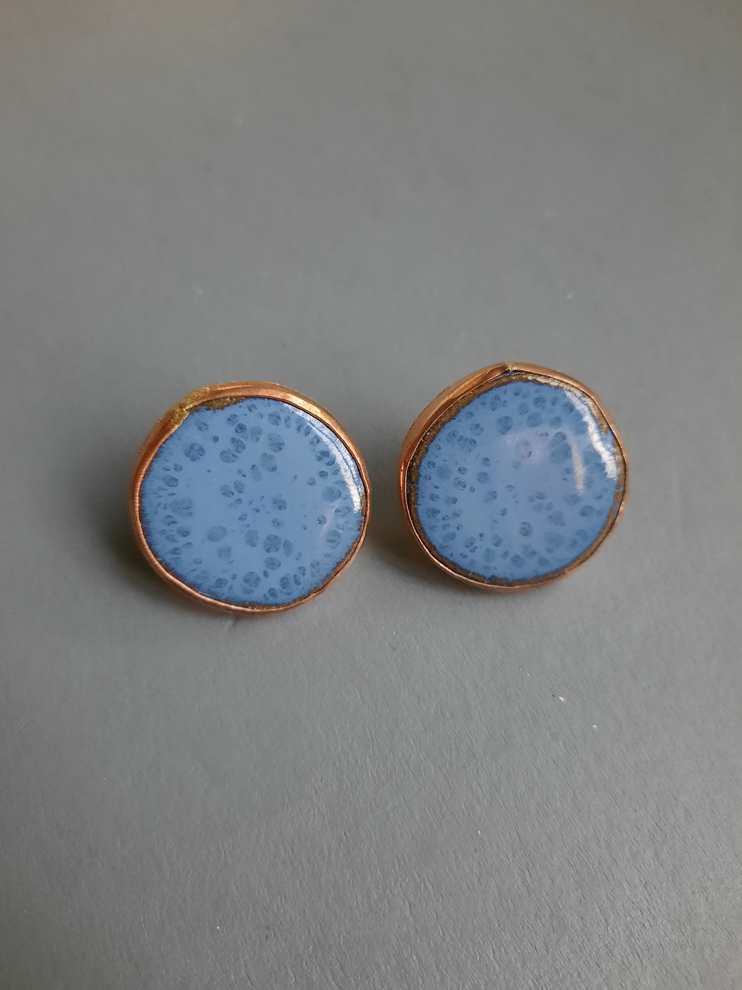 copper cera stud earrings