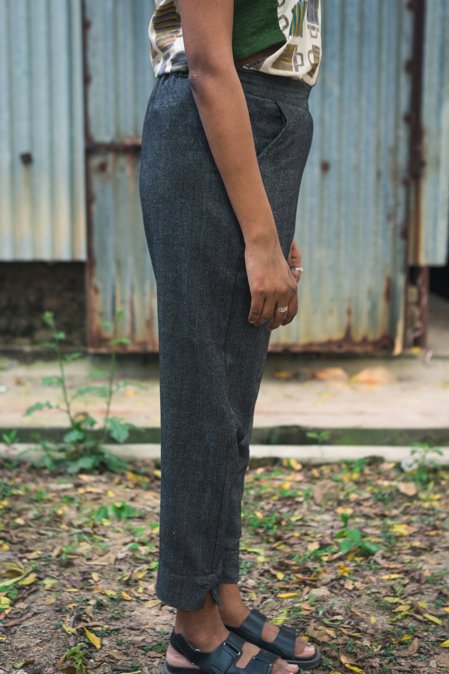 denim charcoal pencil pants