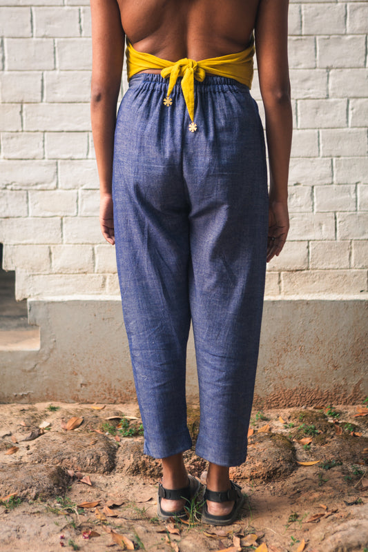 denim blue pencil pants