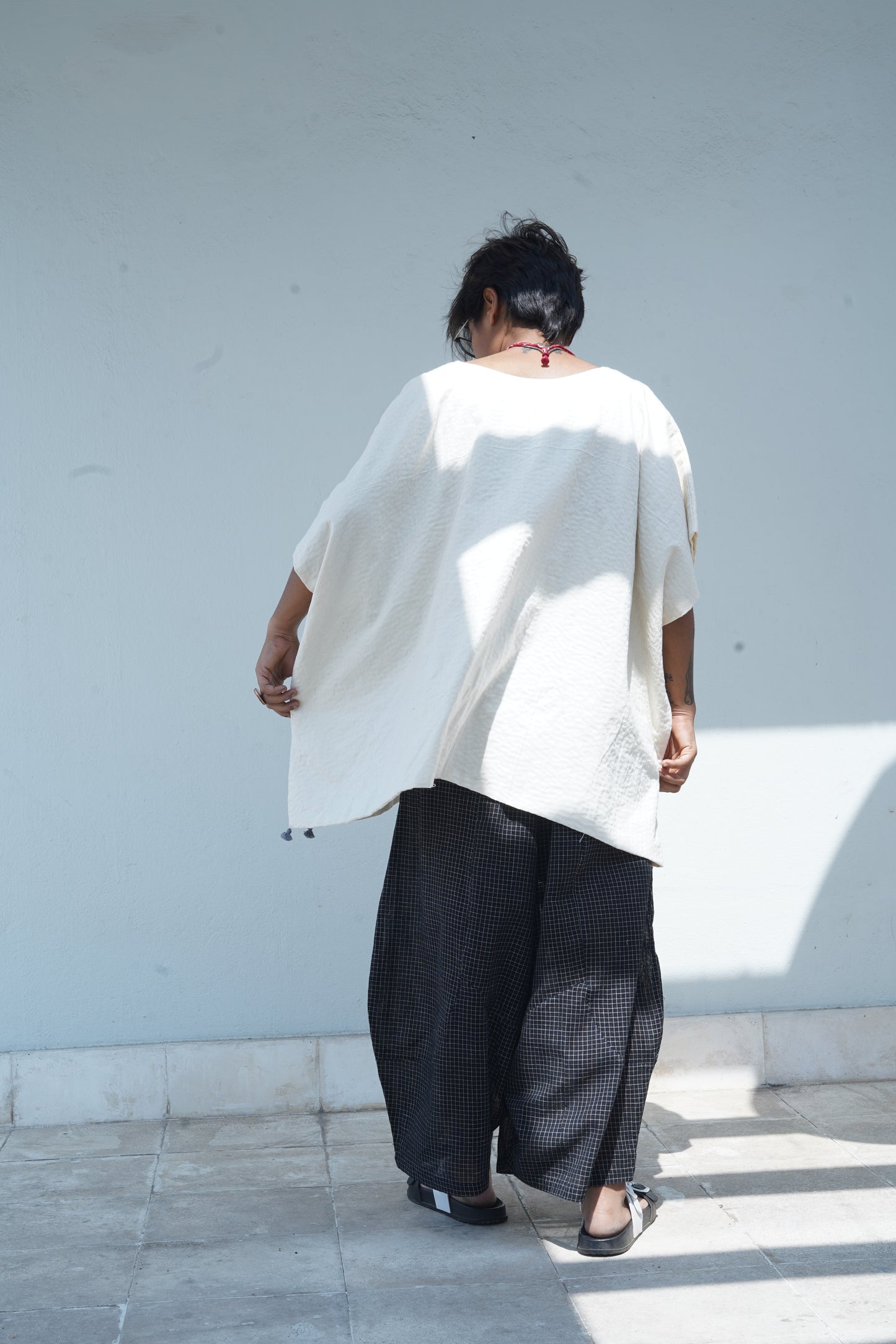khadi kantha v-neck kimono