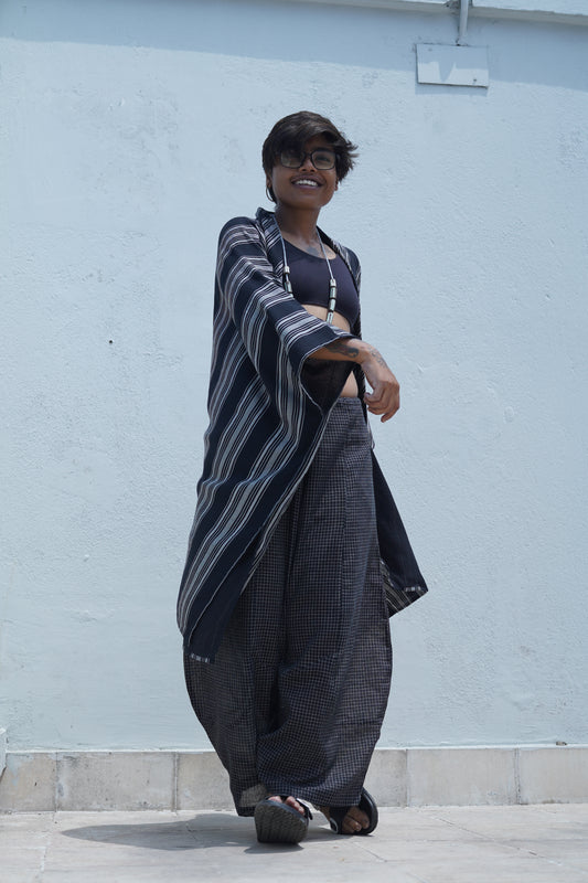 black striped kimono