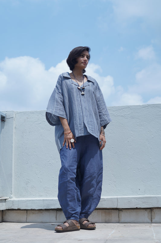 grey linen shirt