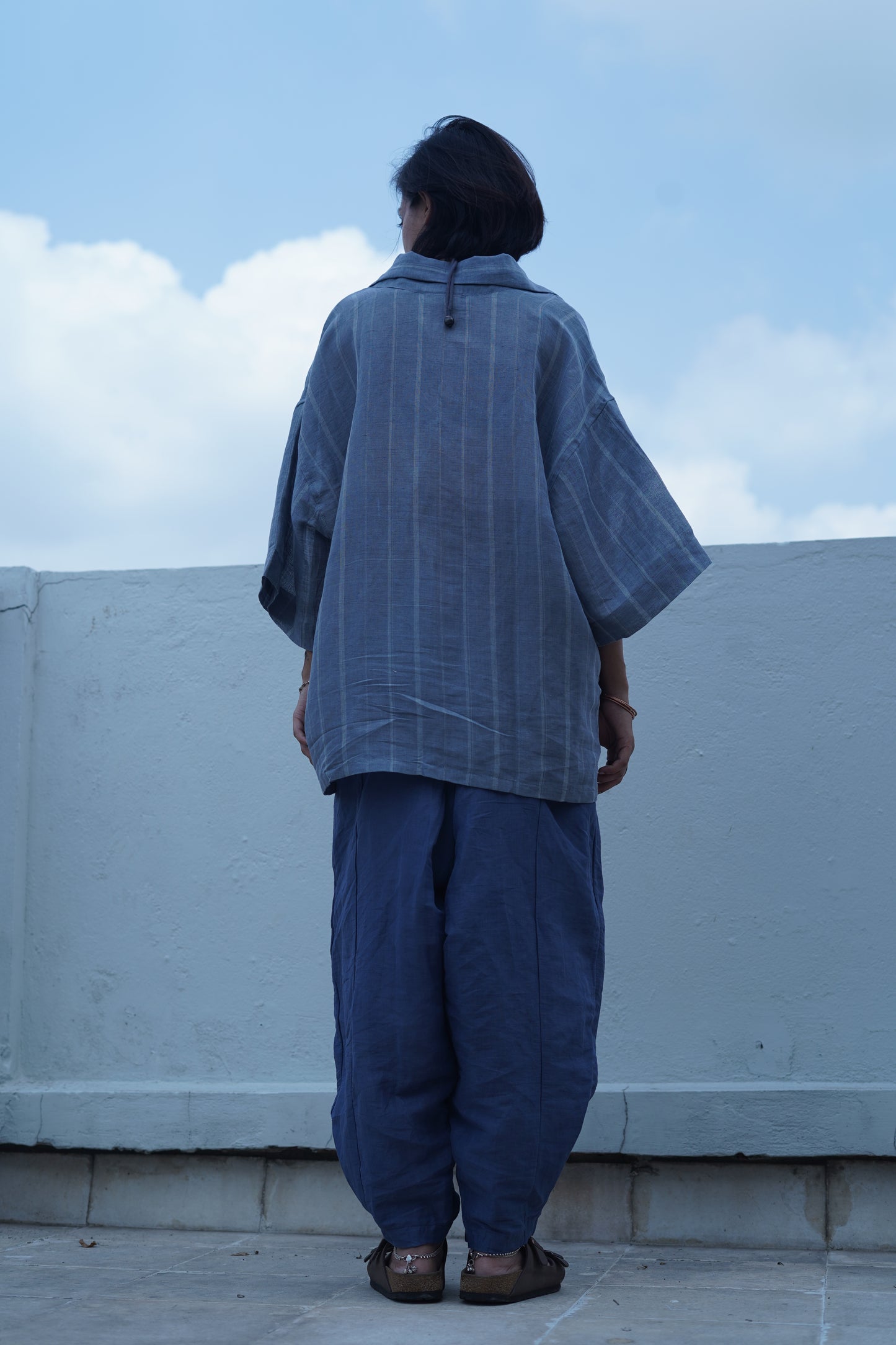 grey linen shirt