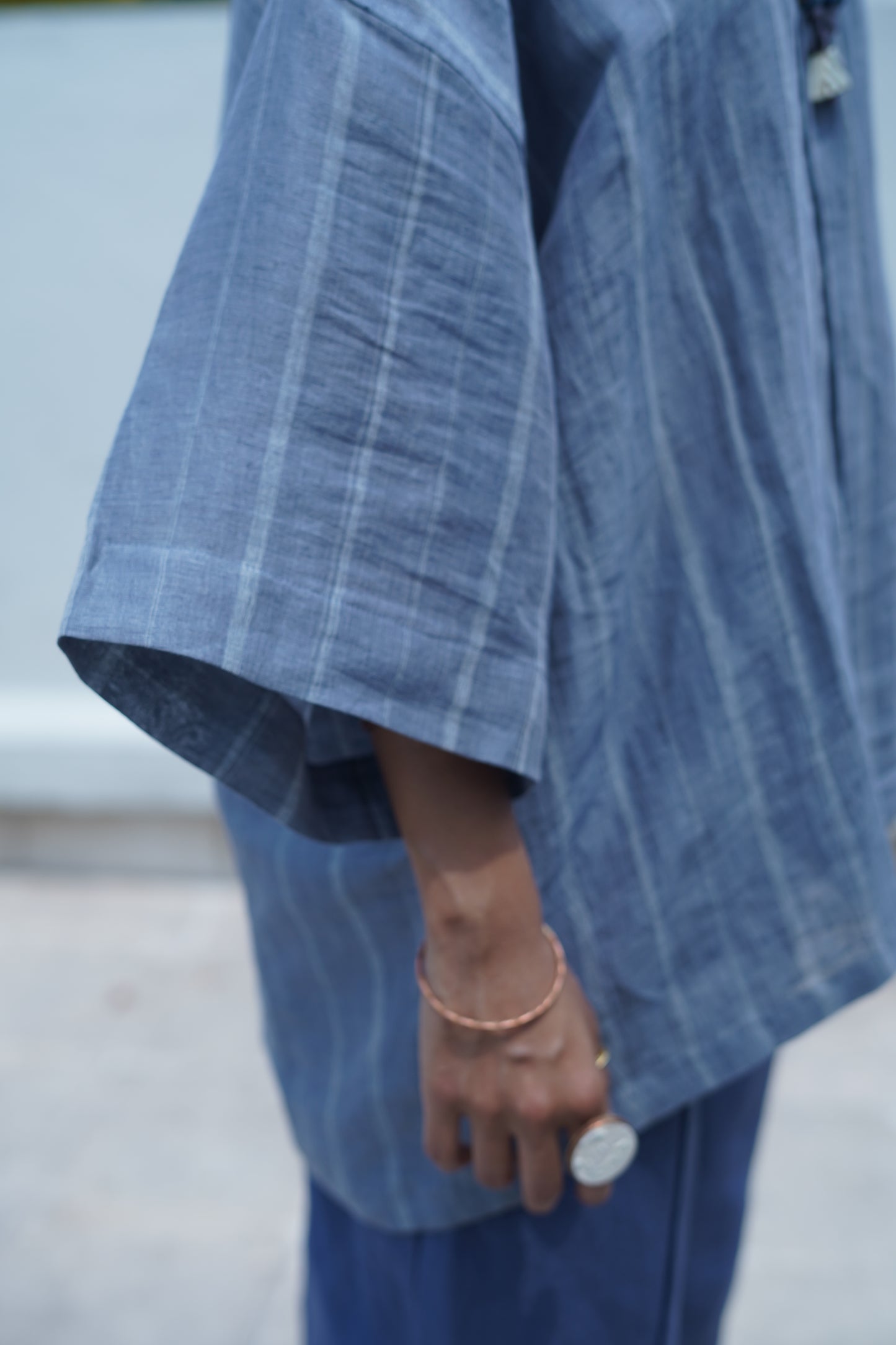 grey linen shirt