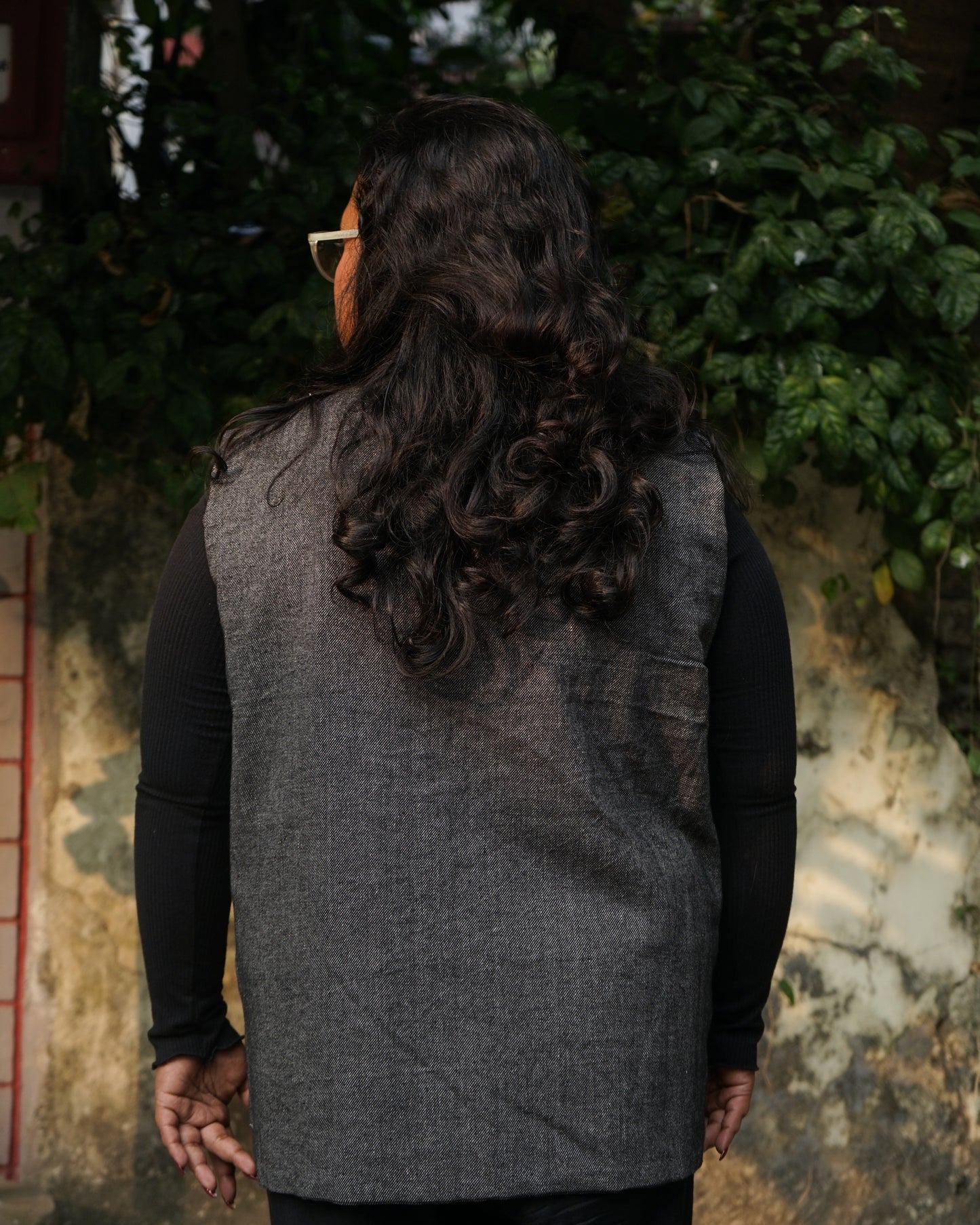 grey patchwork vest