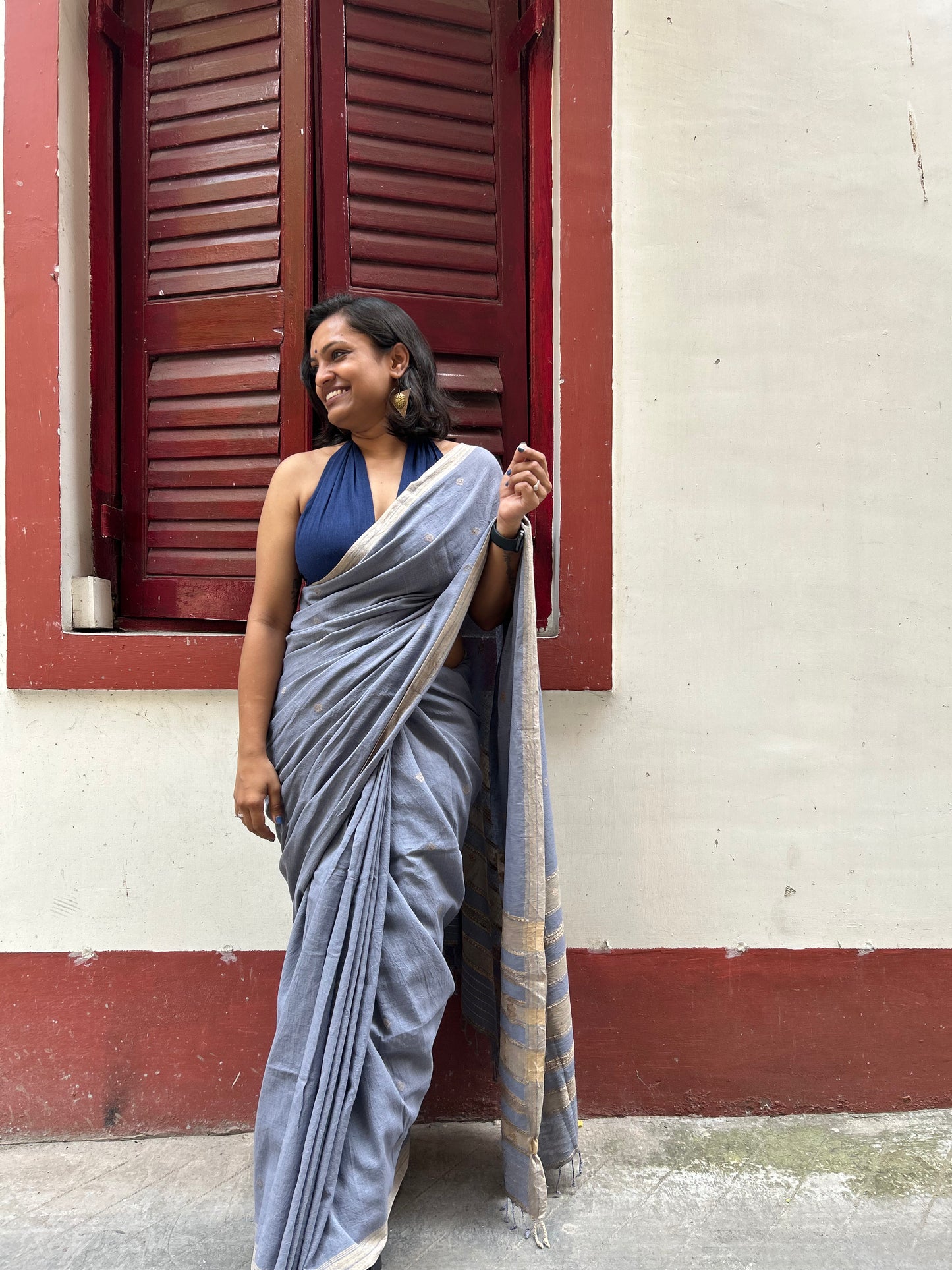 grey bengal bhujodi saree