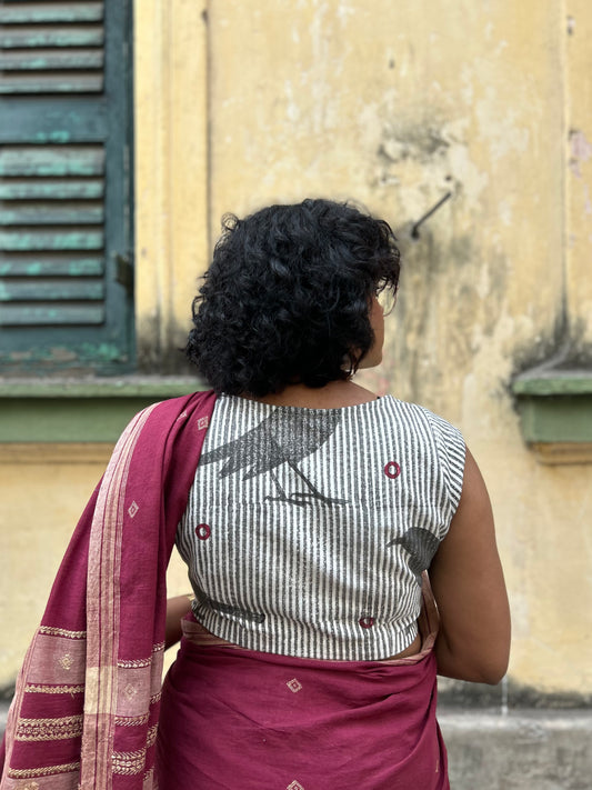 maroon bengal bhujodi saree