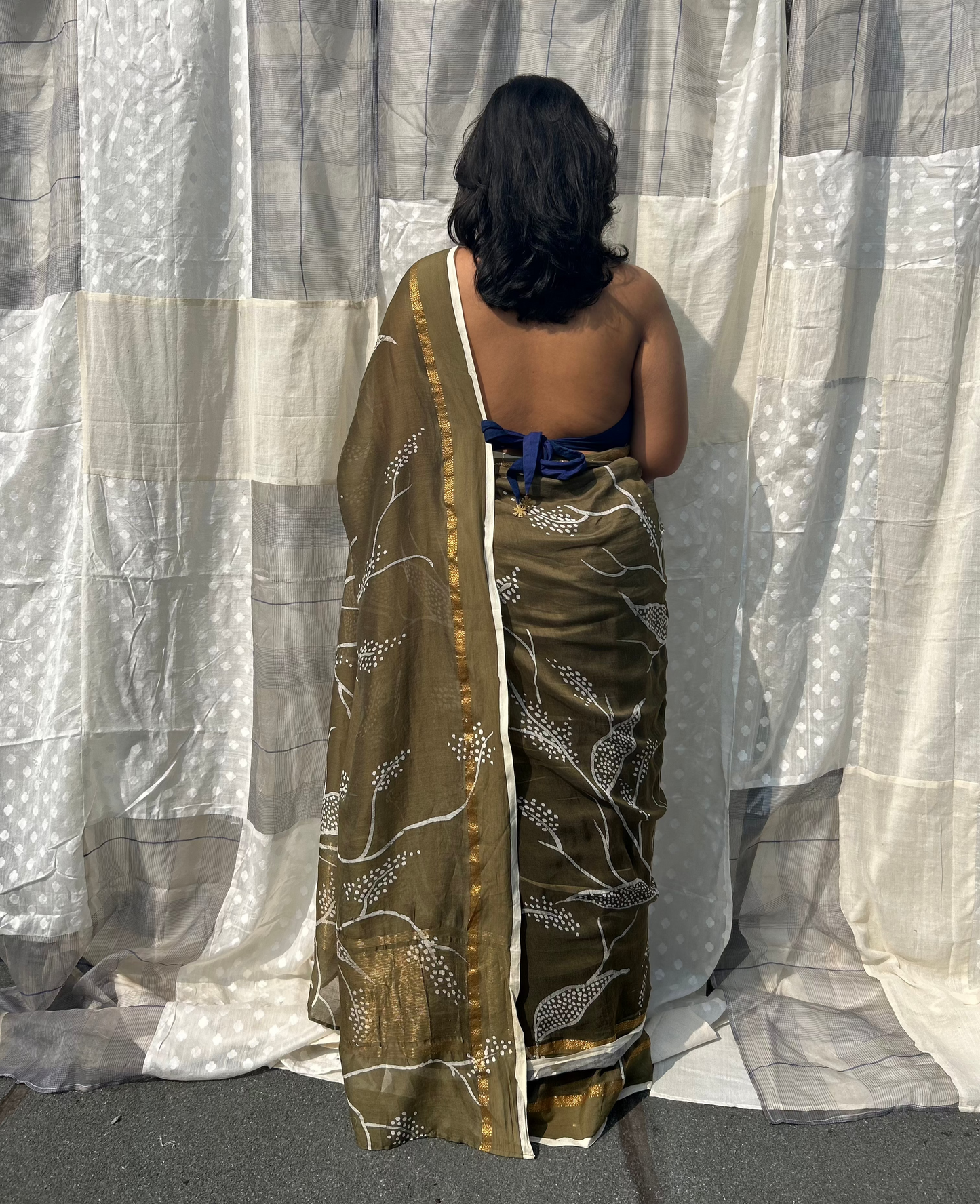 botanical green chanderi saree