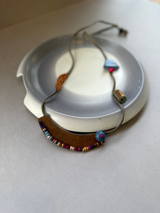 copper cera textile neckpiece