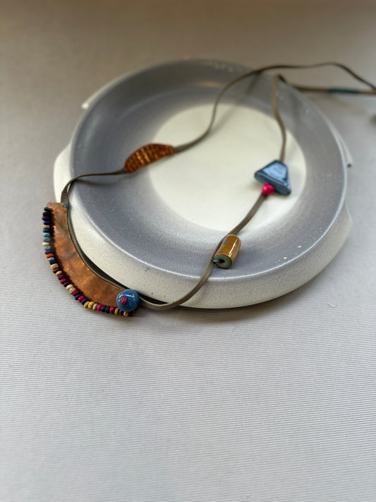 copper cera textile neckpiece