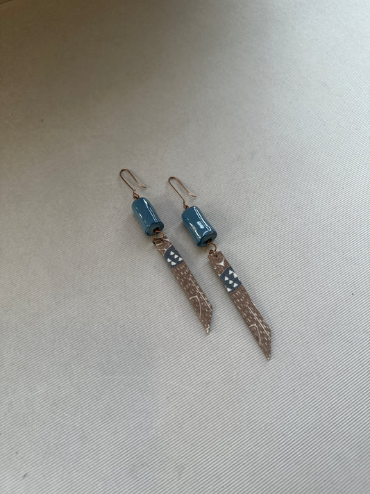 cera fabric dangler earrings