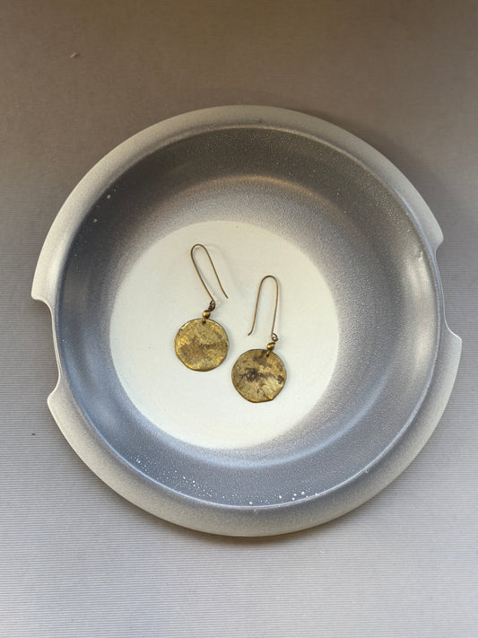 brass circle earrings