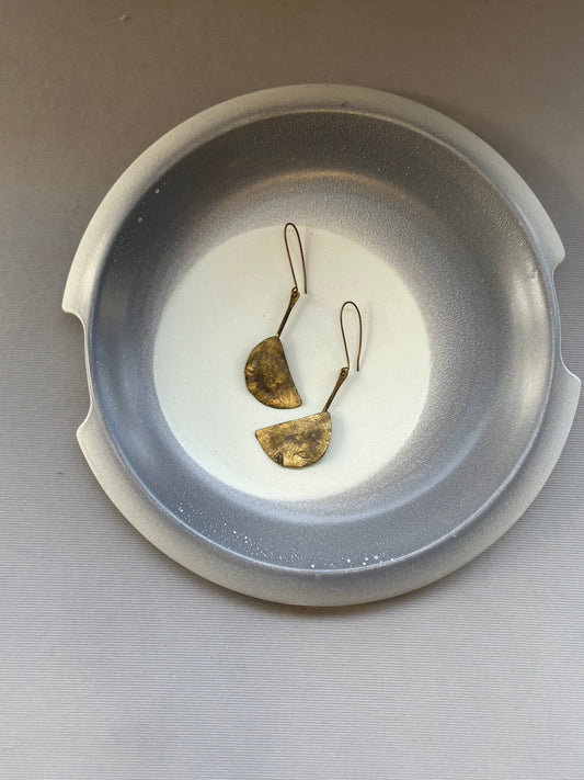 brass boat earrings