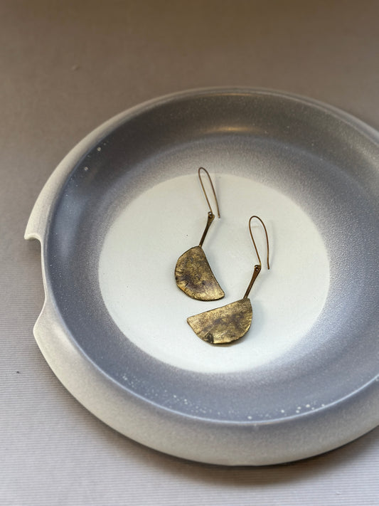 brass boat earrings