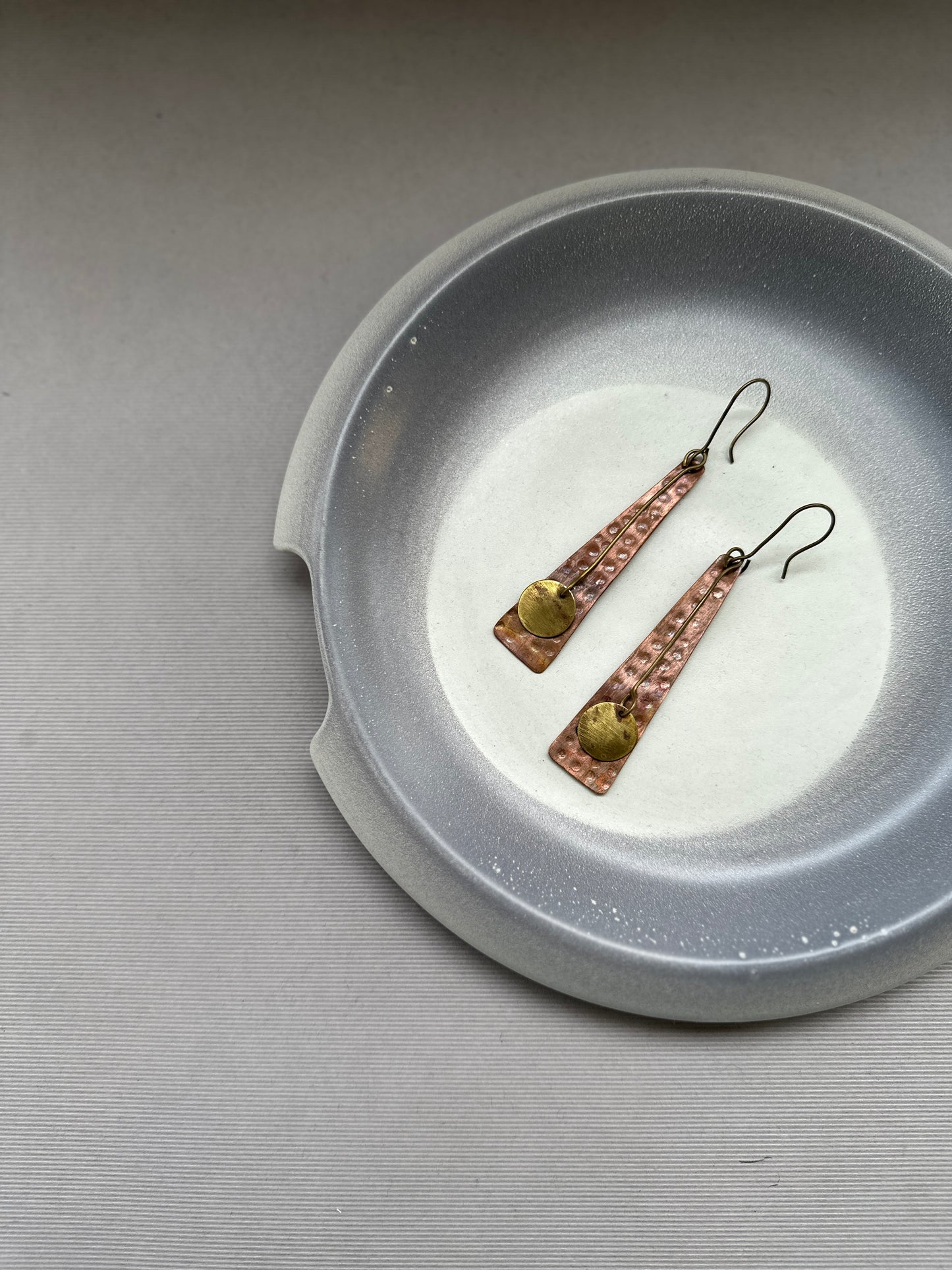 copper long earrings