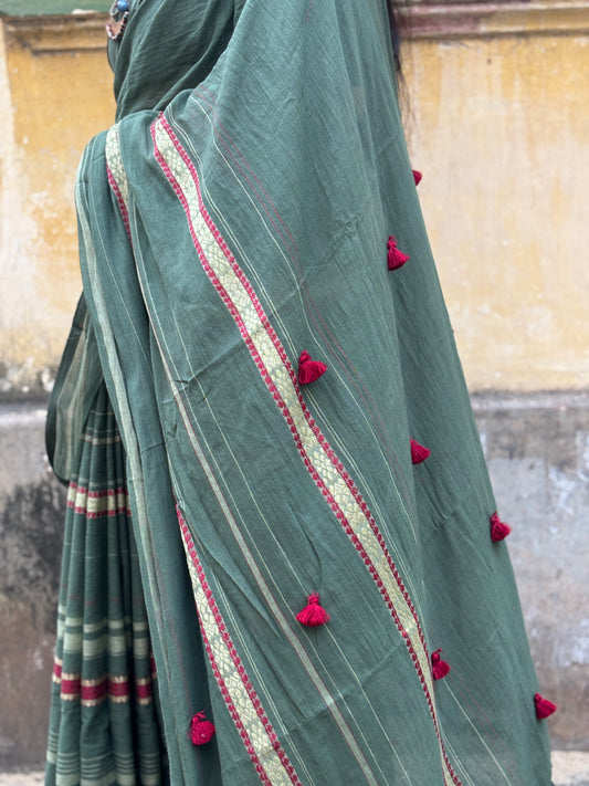 green kodom saree