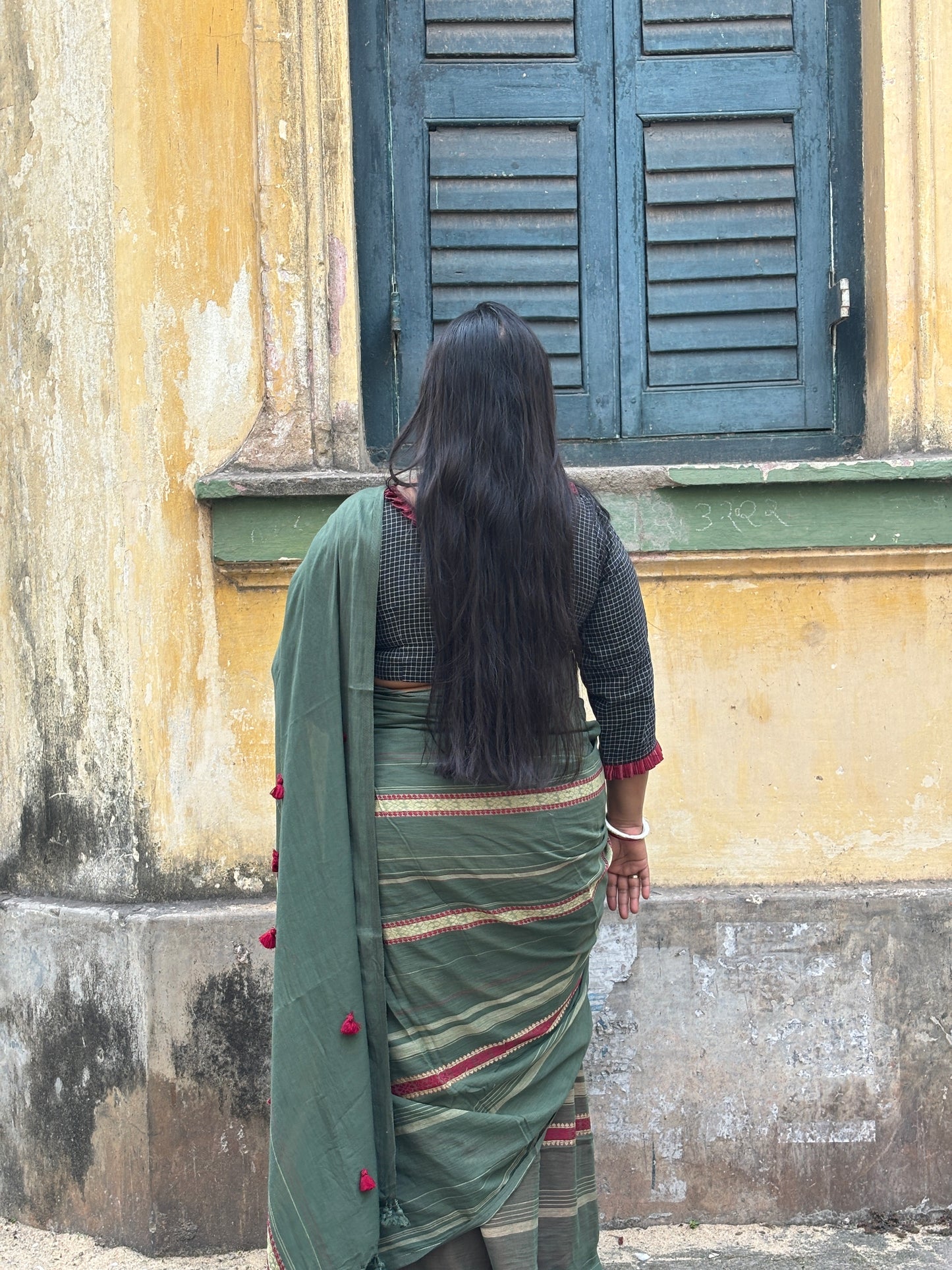 green kodom saree