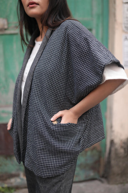 checkered kimono