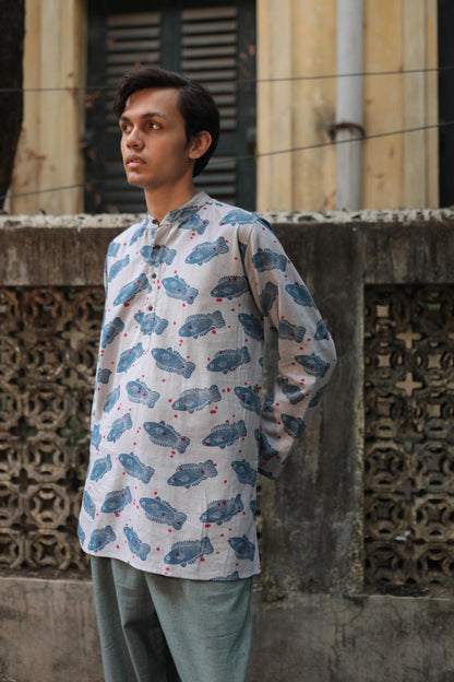 phish fish short Kurta - full sleeve