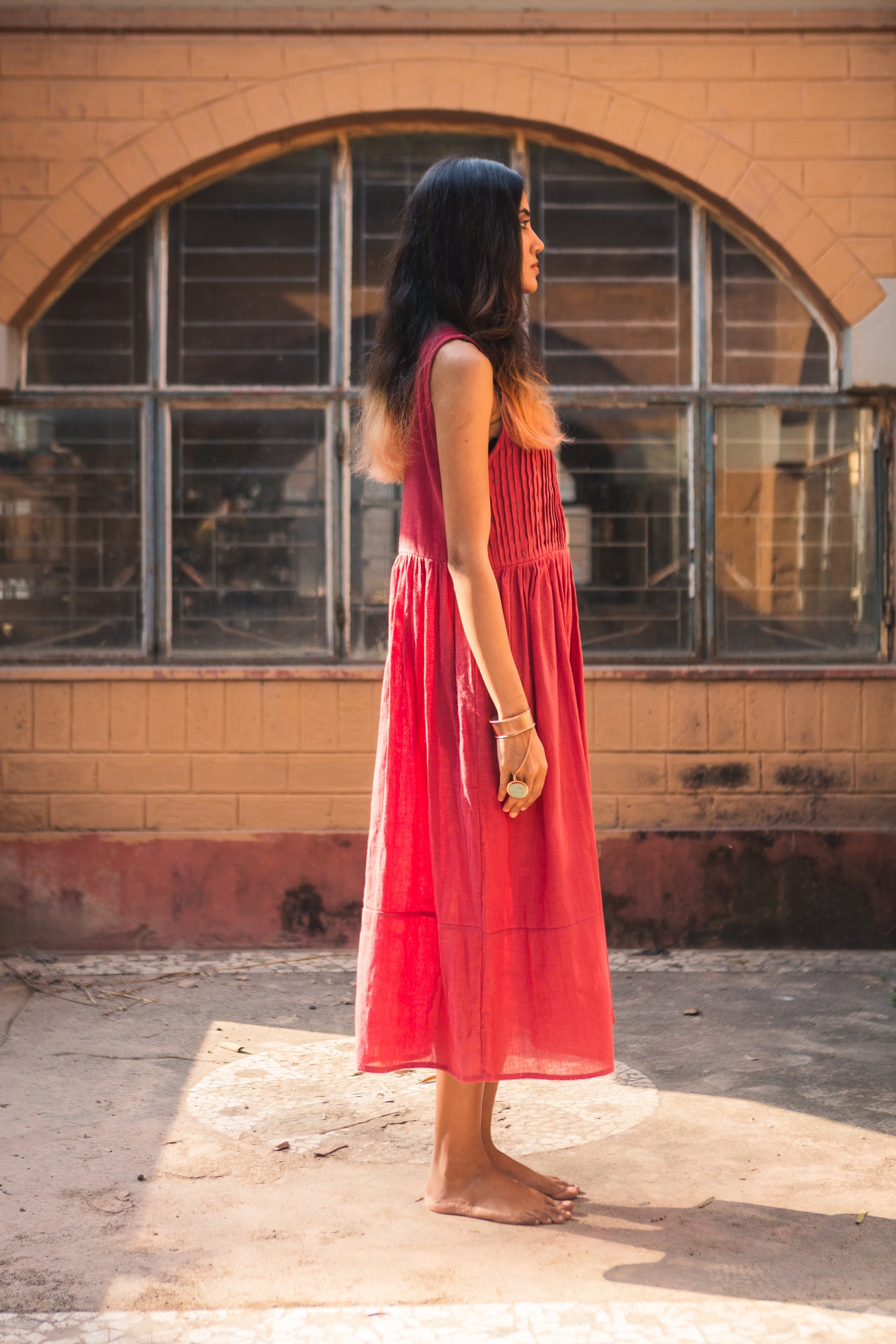 coral chandni dress