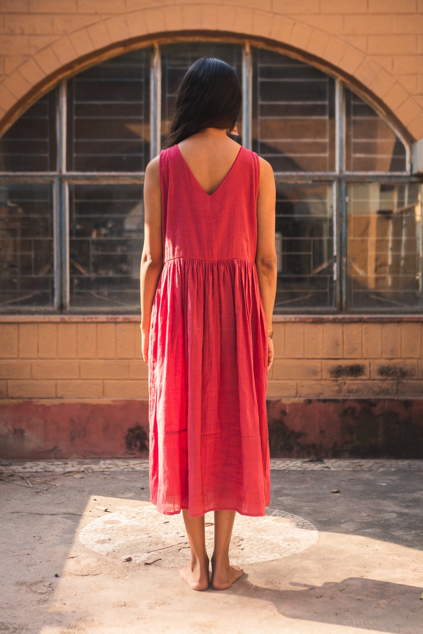 coral chandni dress