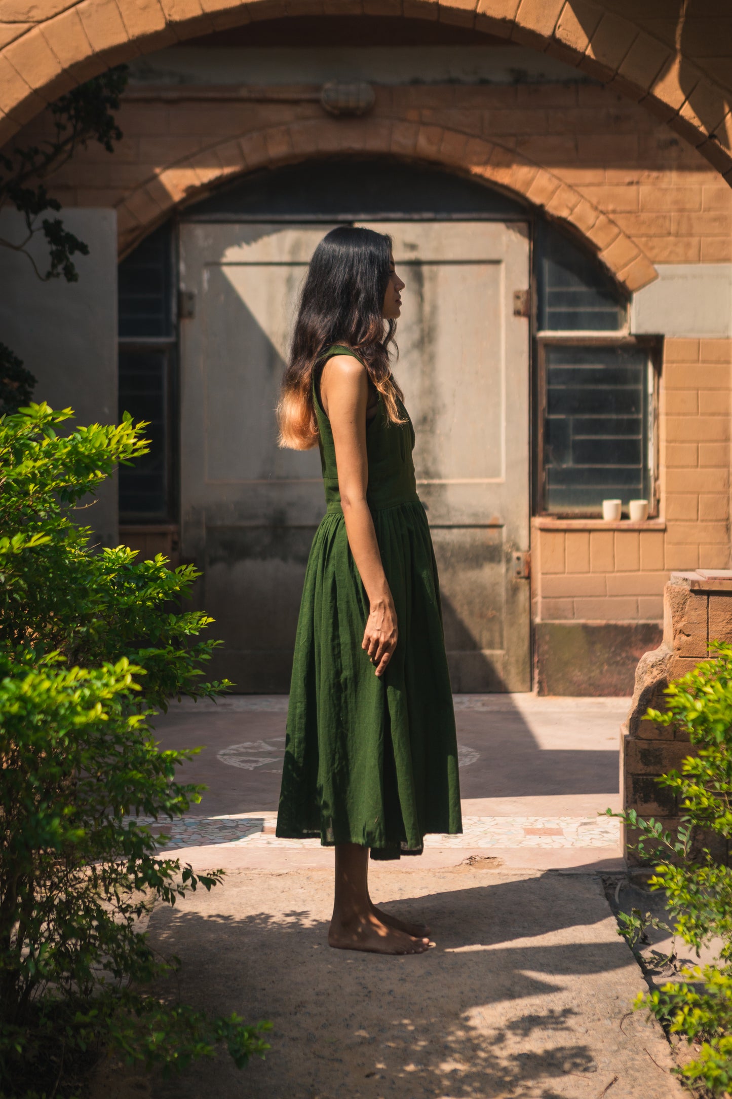 forest green angrakkha dress