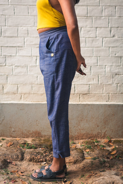 denim blue pencil pants