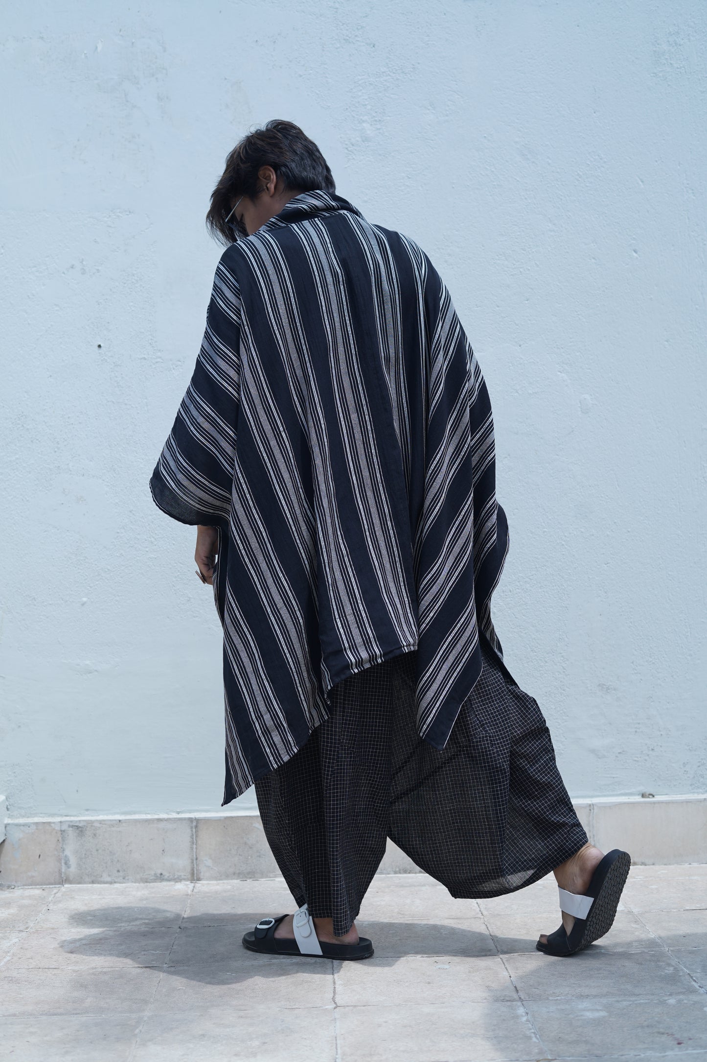 black striped kimono