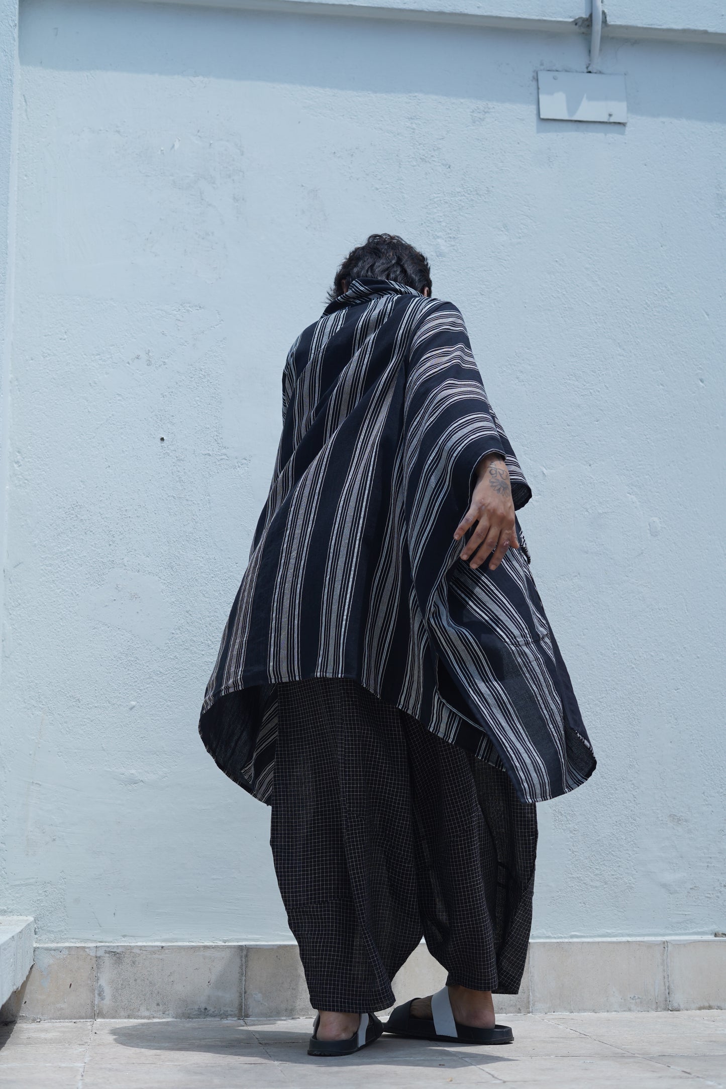 black striped kimono
