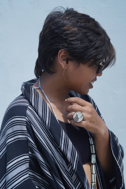 black striped kimono