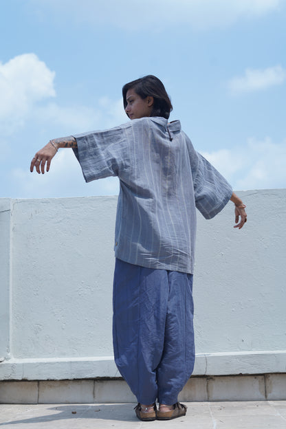 grey linen shirt