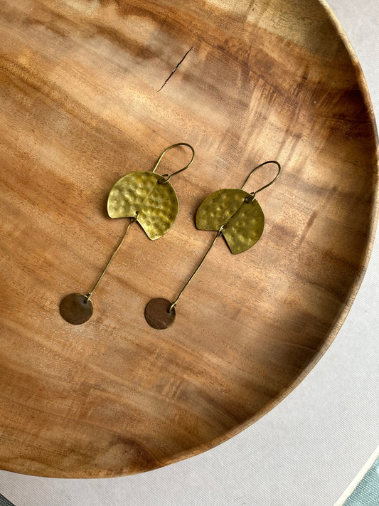 lotus button earring