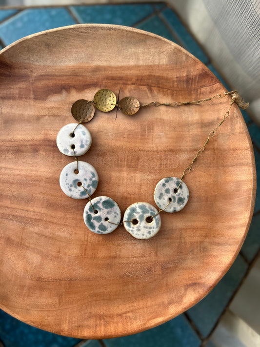 ceramic button neckpiece