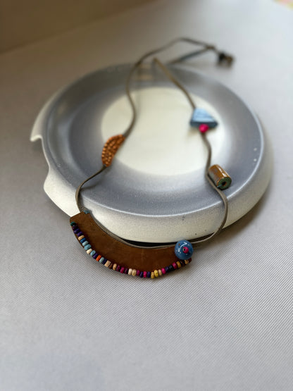 copper cera textile neckpiece