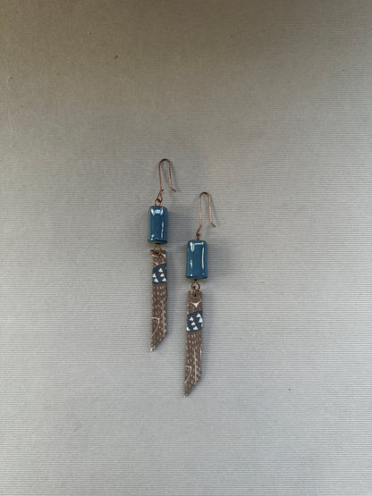 cera fabric dangler earrings