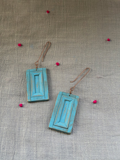 wooden dorja earrings