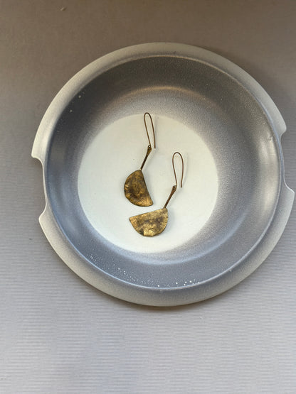 brass boat earrings