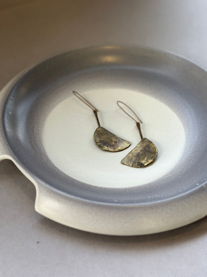 brass boat earrings