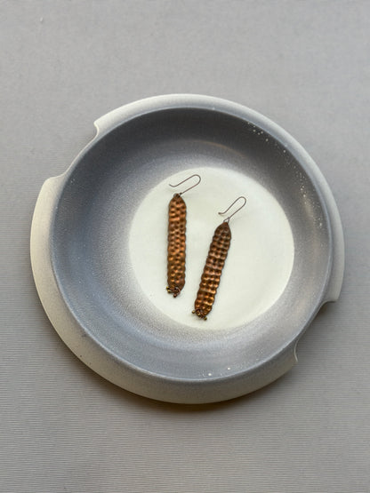 beaten copper flat earrings